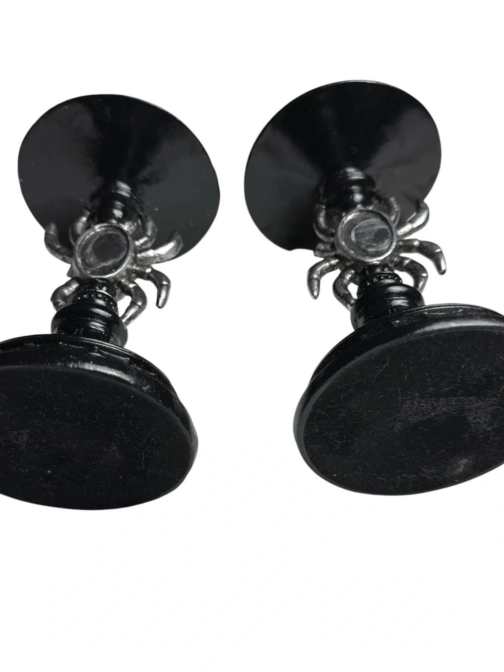 2 Spider Pedestal Candle Holders Halloween Goth Whimsical Witchy Victorian Edwar